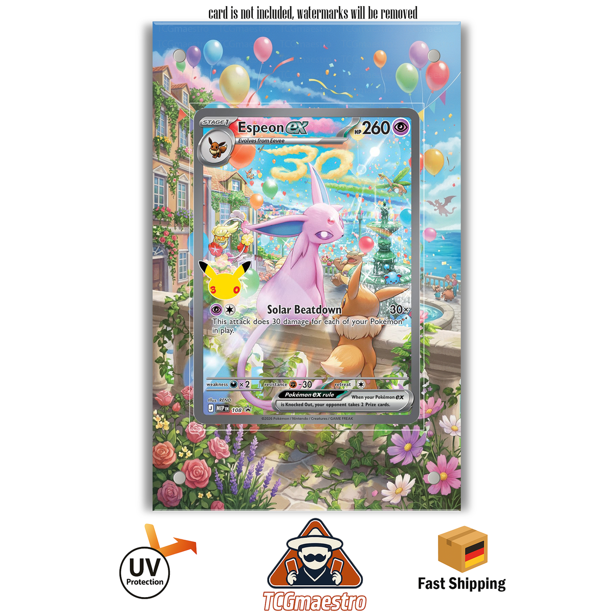 Psiana Espeon 30th MEP 108 Pokémon Extended Artwork Rahmen