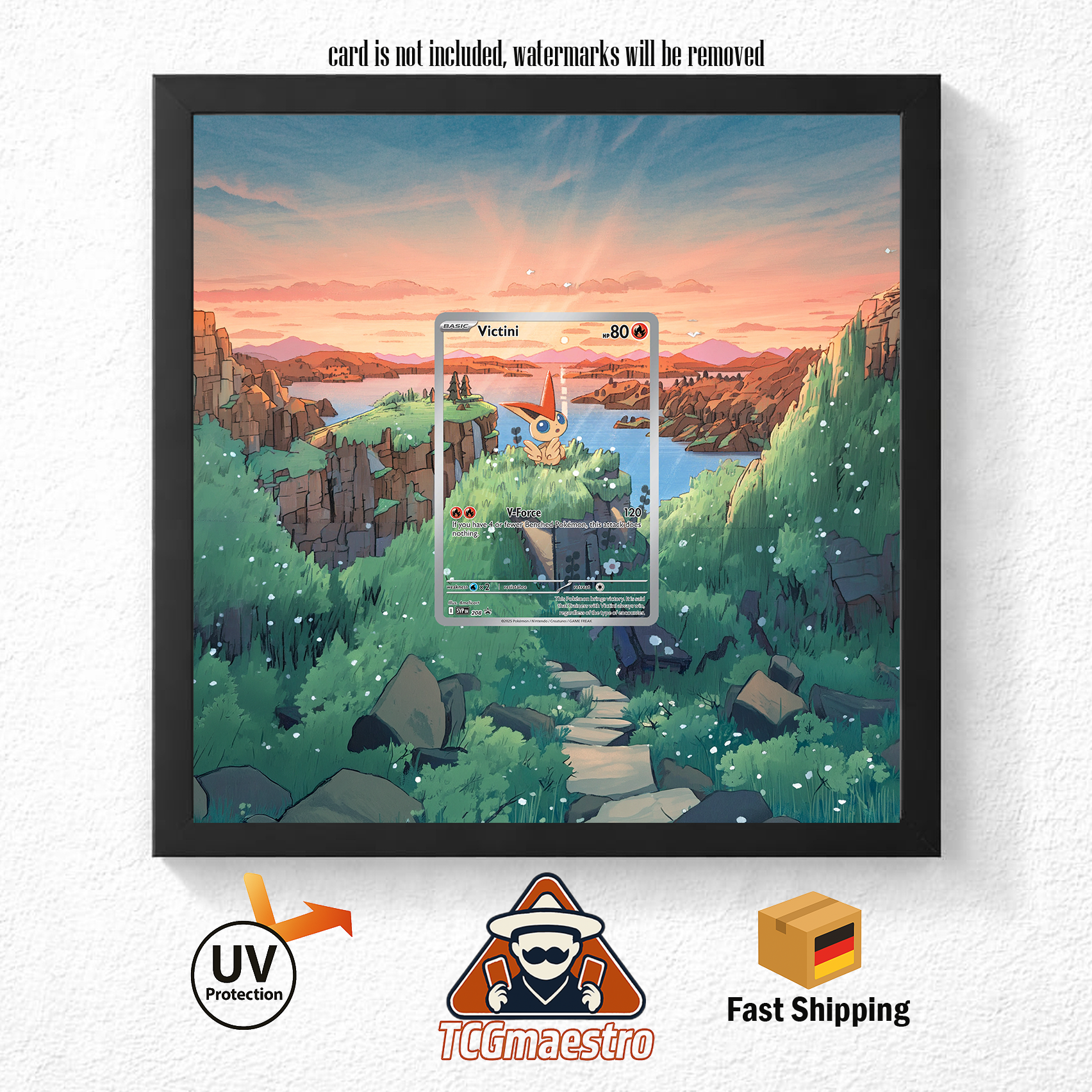 Bilderrahmen Pokémon BLK Promo Victini Display Art Frame