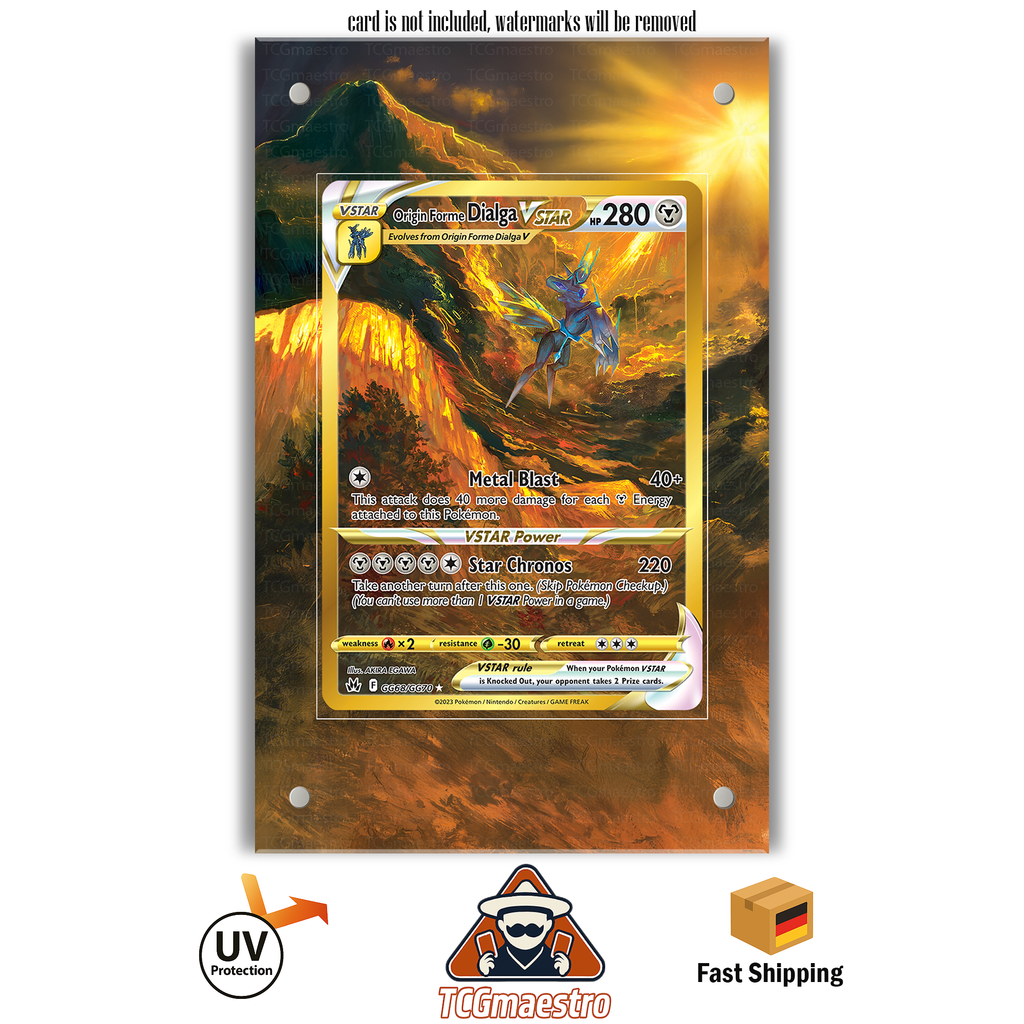 Dialga Palkia CRZ Pokemon Pokémon Extended Artwork Rahmen & Schutzhülle