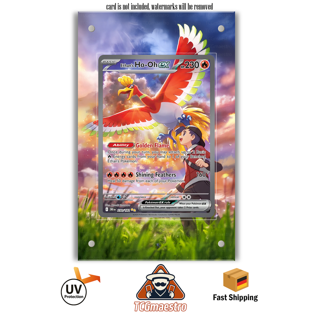 Ho-Oh DRI 230/182 Pokémon Extended Artwork Rahmen & Schutzhülle