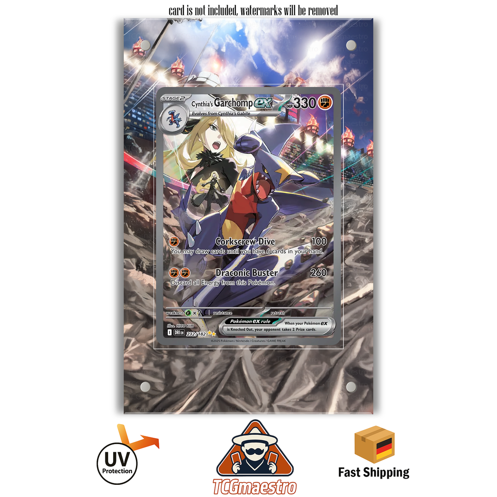 Knakrack Garchomp DRI 232/182 Pokémon Extended Artwork Rahmen & Schutzhülle