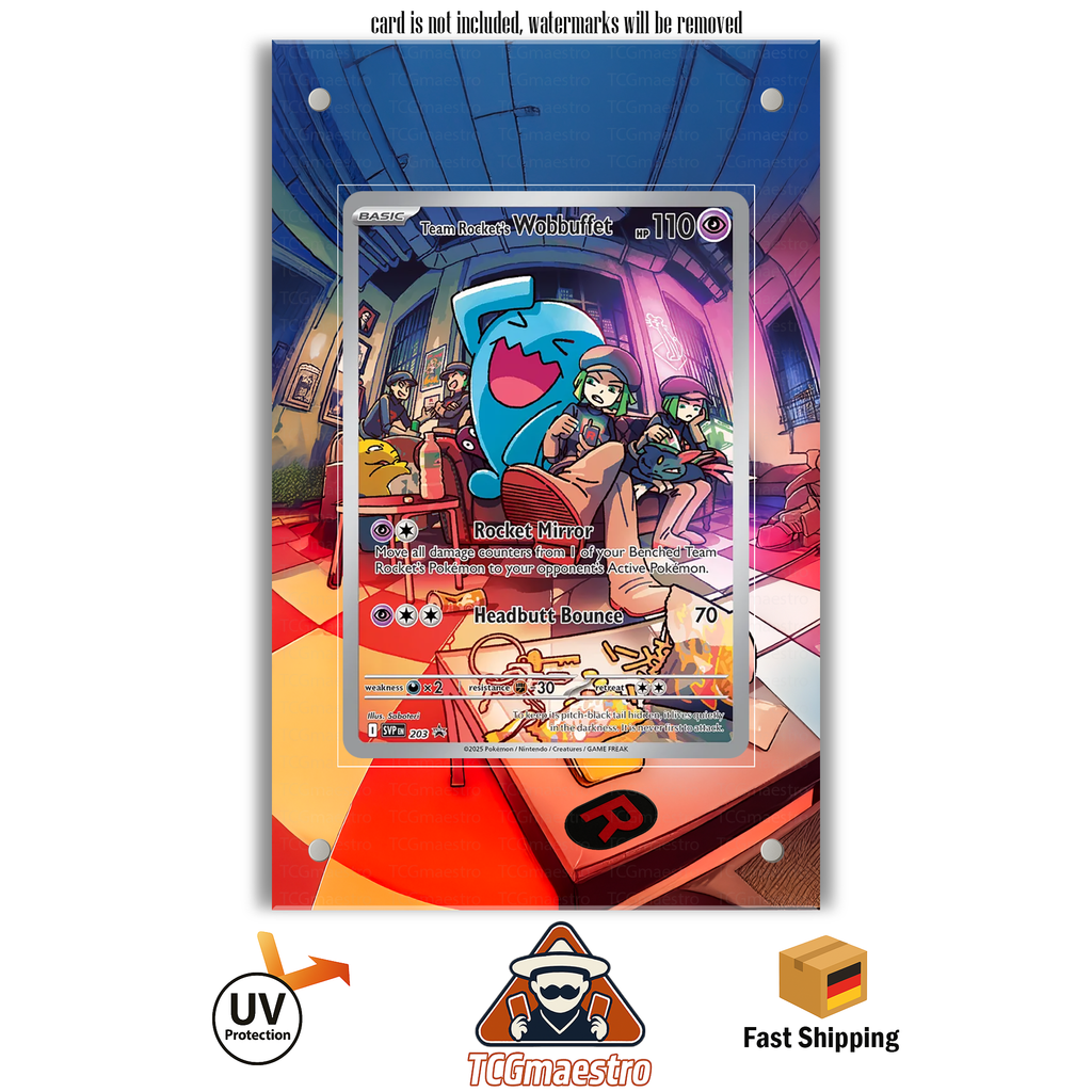 Woingenau Wobbuffet DRI Promo Pokémon Extended Artwork Rahmen & Schutzhülle