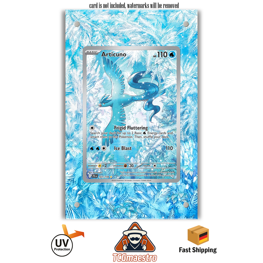 Arktos Articuno JTG 161/159 Pokémon Extended Artwork Rahmen & Schutzhülle