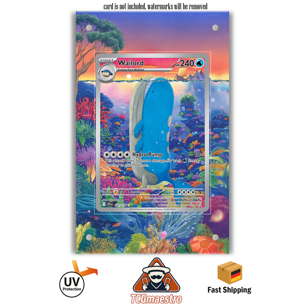 Wailord JTG 162/159 Pokémon Extended Artwork Rahmen & Schutzhülle
