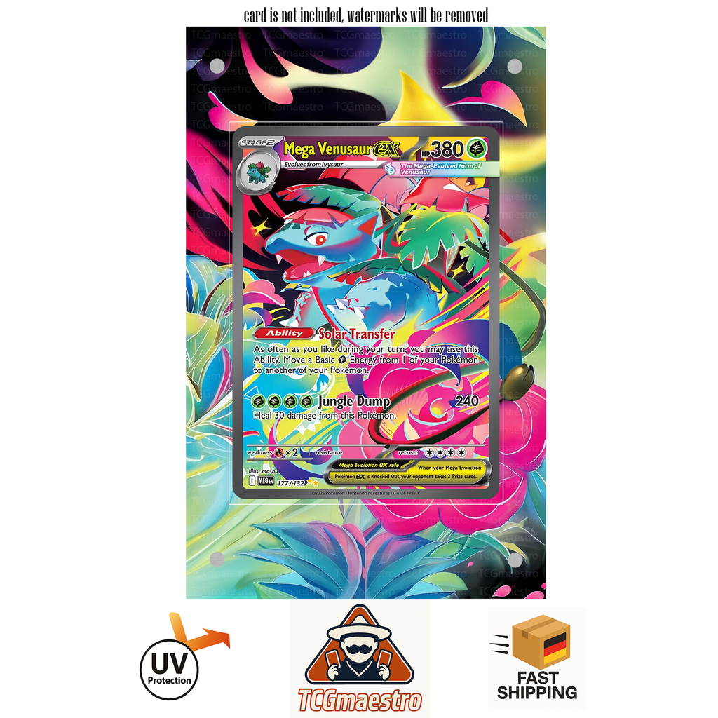 Mega Bisaflor Bisaknosp Bisasam Pokémon Extended Artwork Rahmen & Schutzhülle