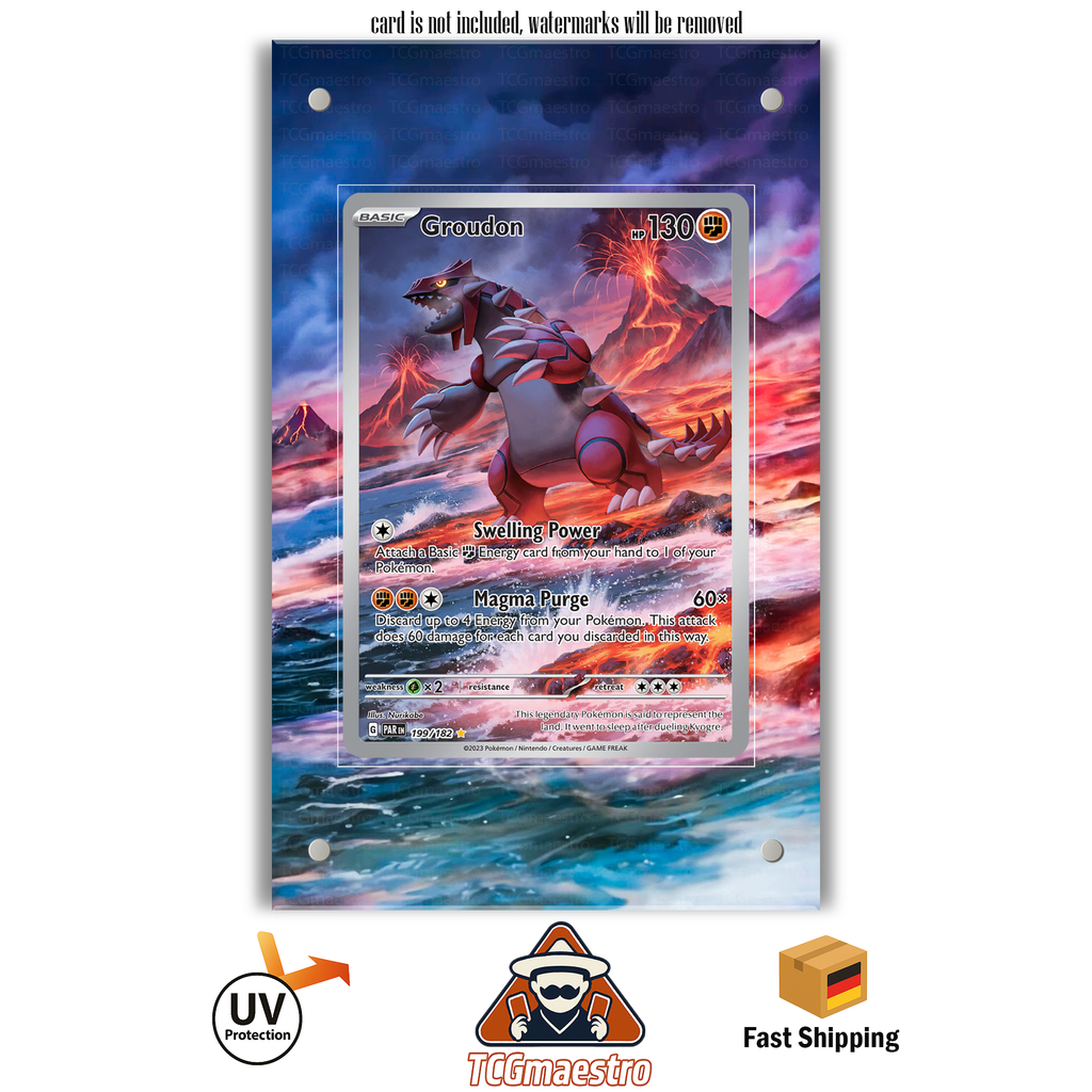 Groudon PAR 199/182 Pokémon Extended Artwork Rahmen & Schutzhülle