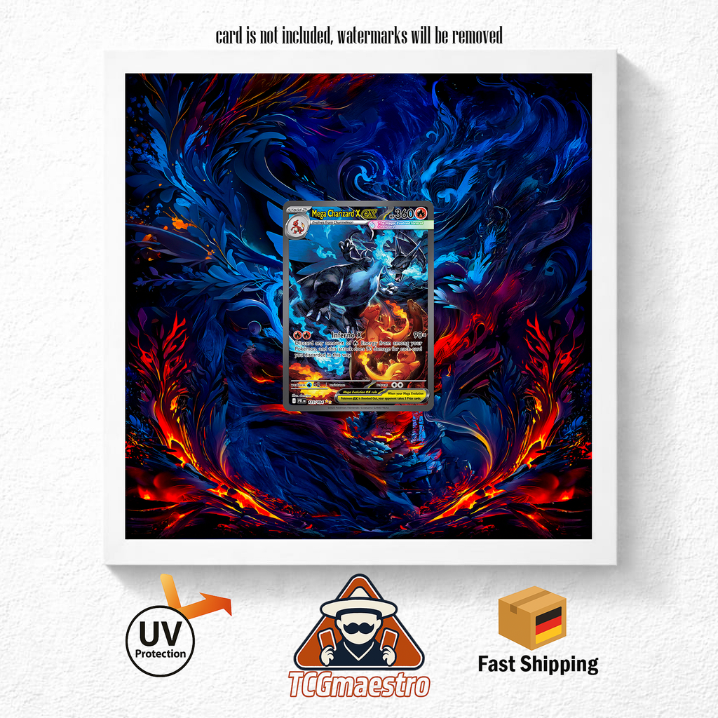 Bilderrahmen Pokémon Glurak Charizard PFL 125 Display Frame Extended Art