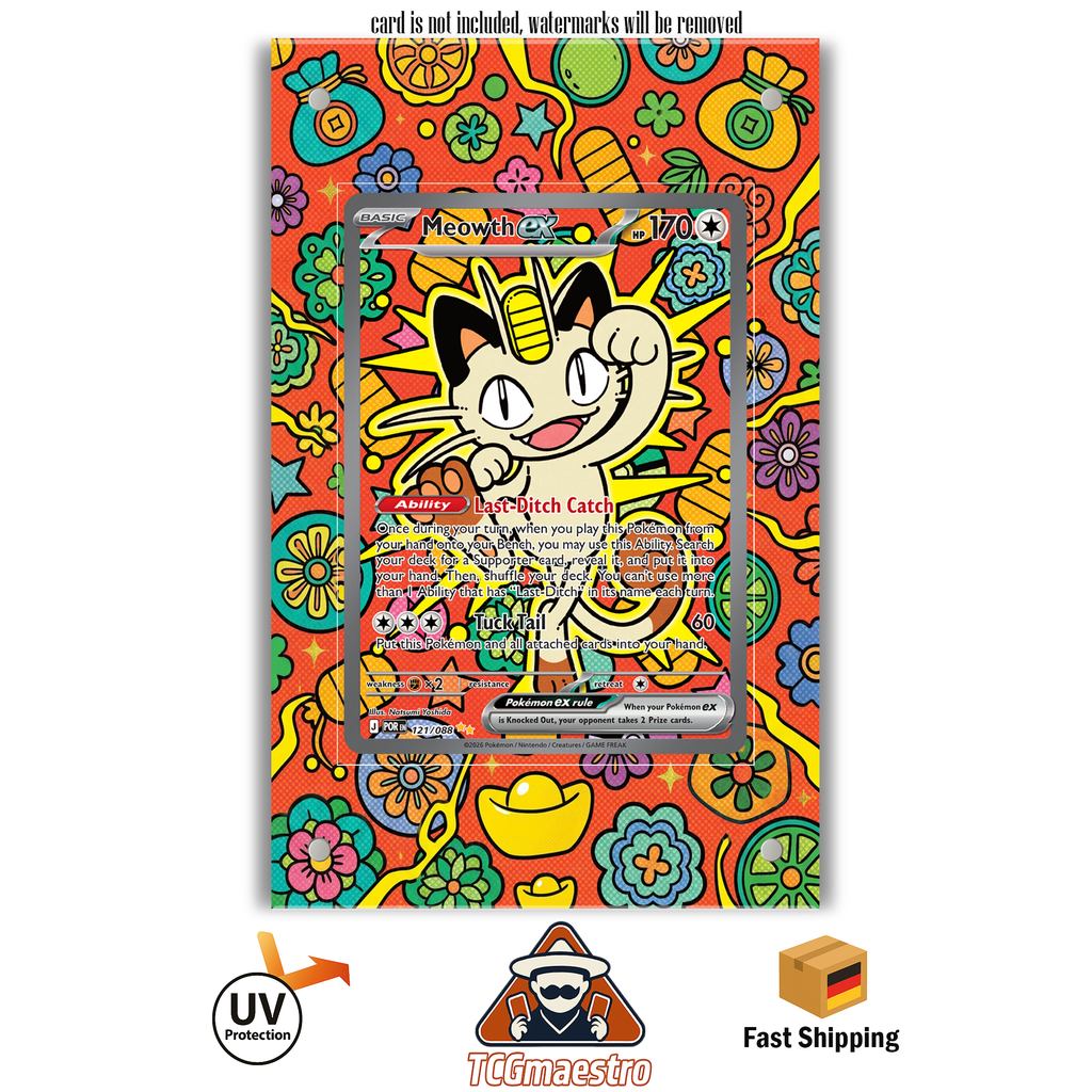 Mauzi Meowth POR 121 Pokémon Extended Artwork Rahmen