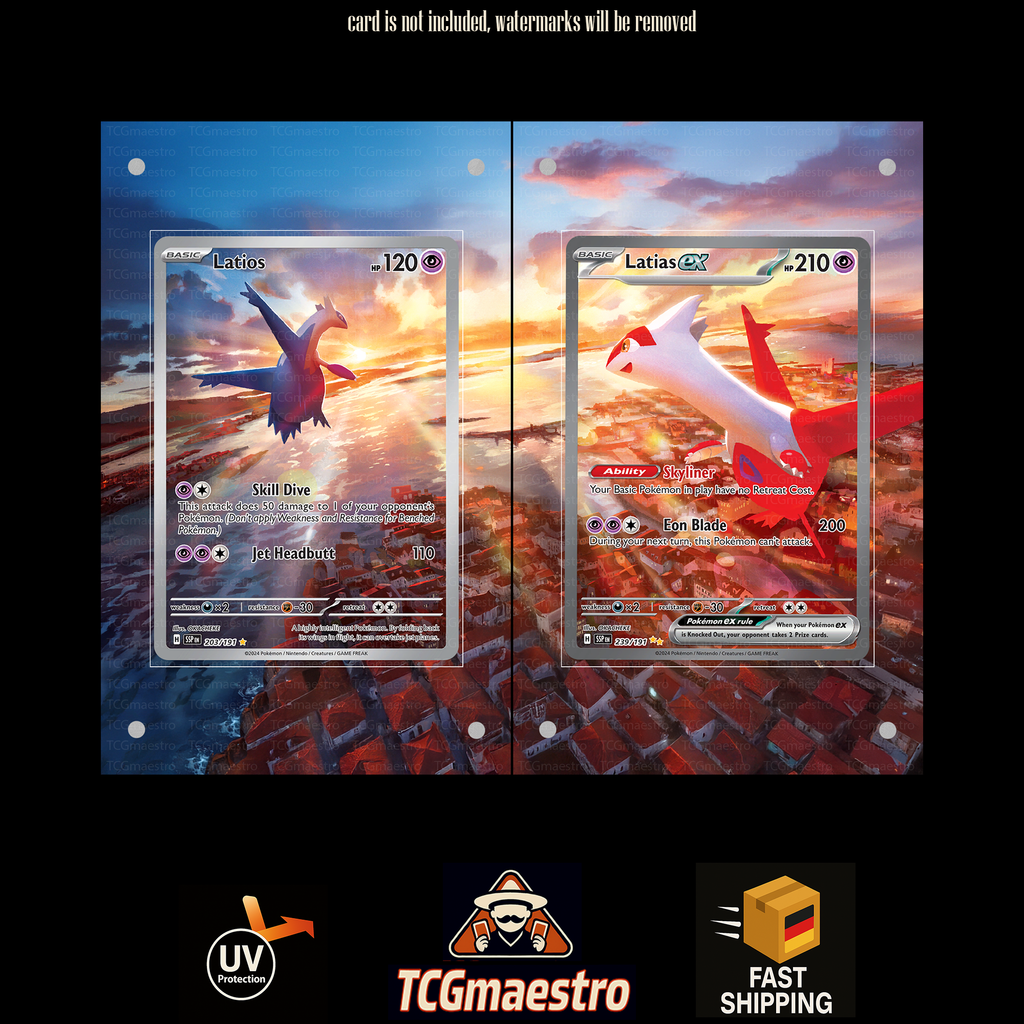 Latias Latios SSP Pokemon Pokémon Extended Artwork Rahmen & Schutzhülle