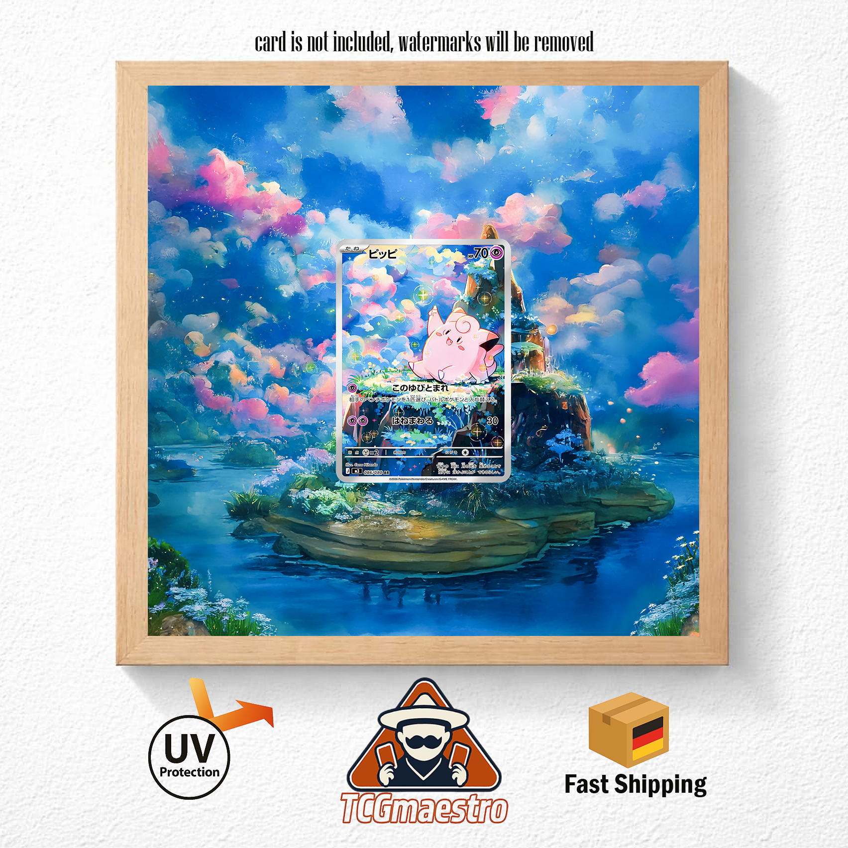 Bilderrahmen Pokémon Piepi Clefairy POR Display Frame Extended Artwork