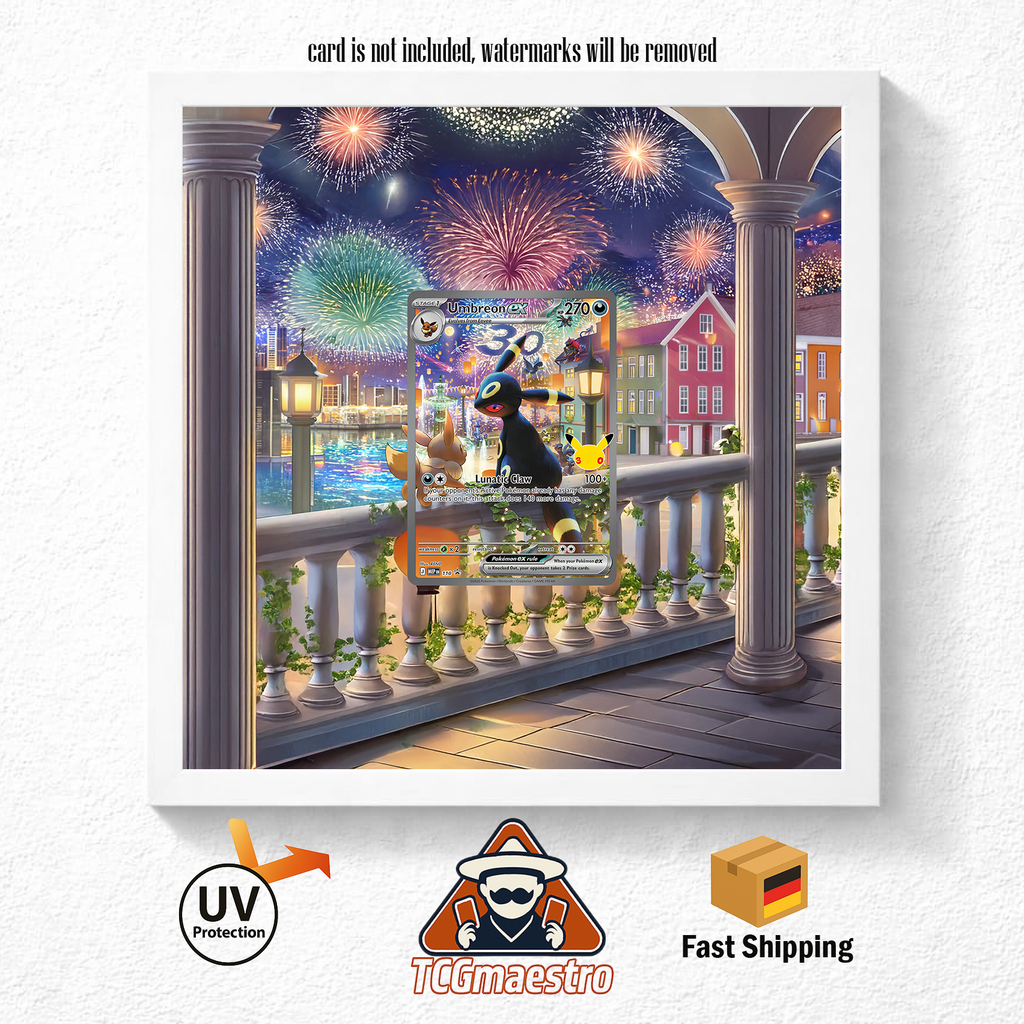Bilderrahmen Pokémon Nachtara Umbreon 30th Promo Display Art Frame